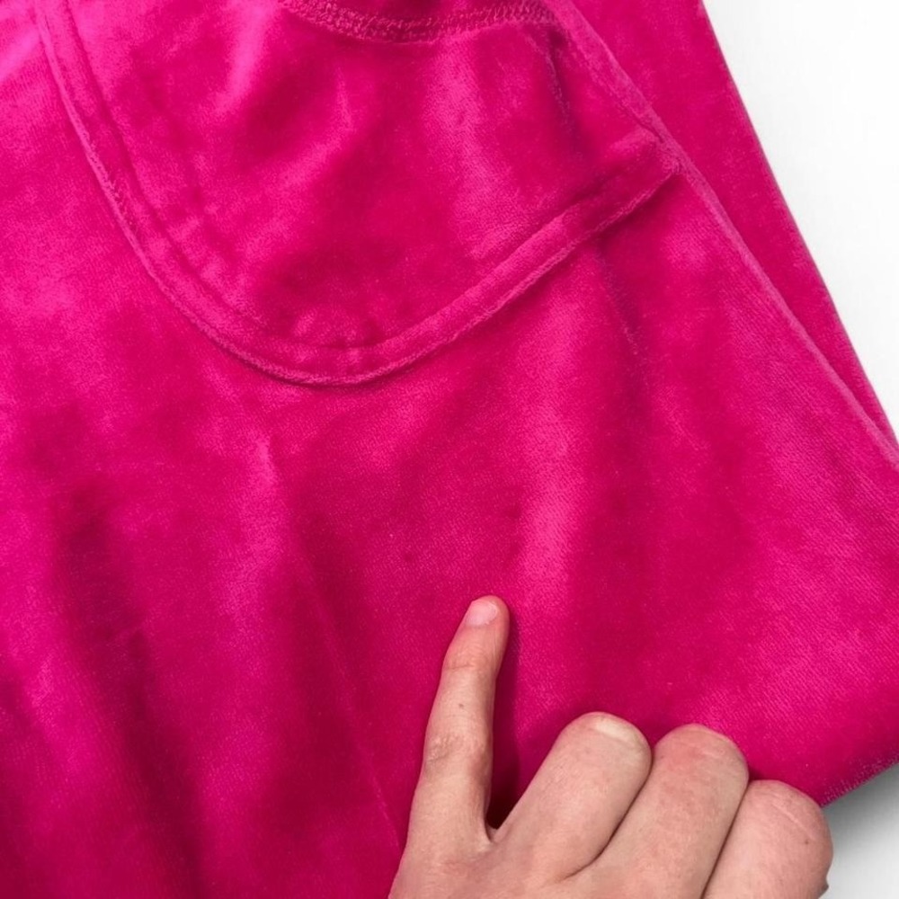 Y2K Pink Velour Flare Sweatpants Womens Medium Preppy Barbie Back Pockets - Picture 7 of 8